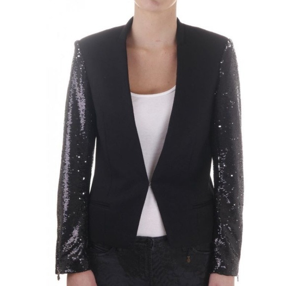 sequin sleeve blazer